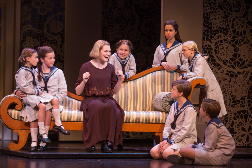 Kerstin Anderson plays Maria Rainer in the national tour of Rodgers & Hammersteins The Sound of Music, directed by Jack OBrien. Anderson is joined by the von Trapp children: (From left clockwise) Audrey Bennett, who plays Gretl, Maria Knasel (Louisa), Mackenzie Currie (Marta), Paige Silvester (Liesl), Svea Johnson (Brigitta), Erich Schuett (Friedrich), Quinn Erickson (Kurt). The Sound of Music is now playing at the Center Theatre Group/Ahmanson Theatre through October 31, 2015. Tickets are available at CenterTheatreGroup.org or by calling (213) 972-4400.	 Contact: CTG Media and Communications / (213) 972-7376 / CTGMedia@ctgla.org Photo by Matthew Murphy.