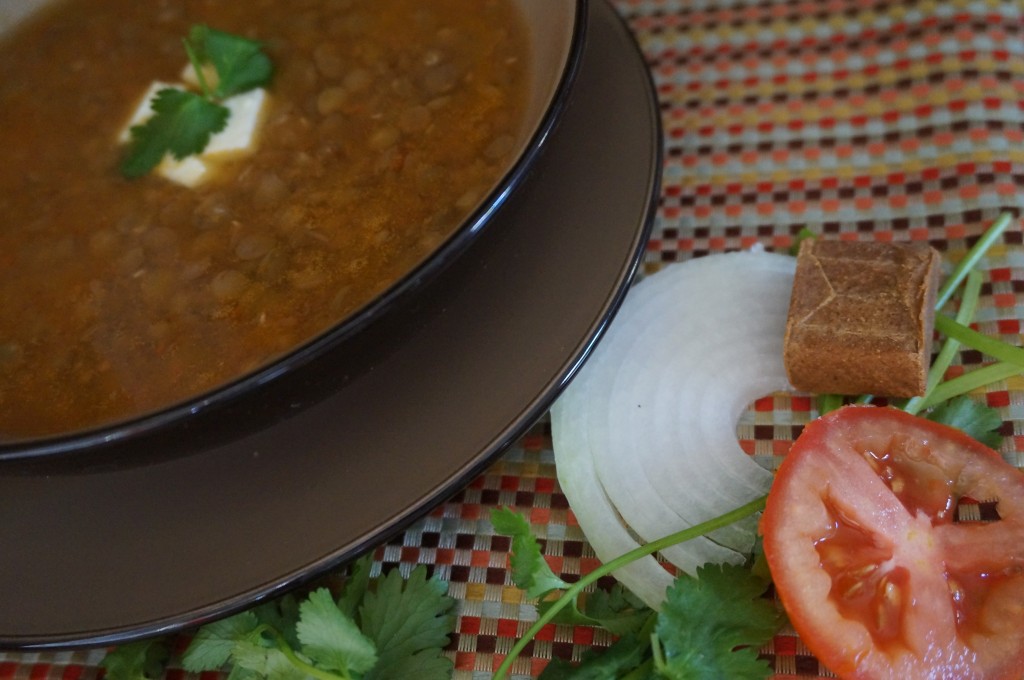 Sopa de Lentejas, sabor camarón 