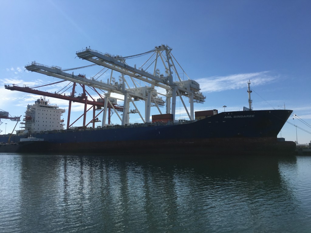 Barcos de carga en Long Beach