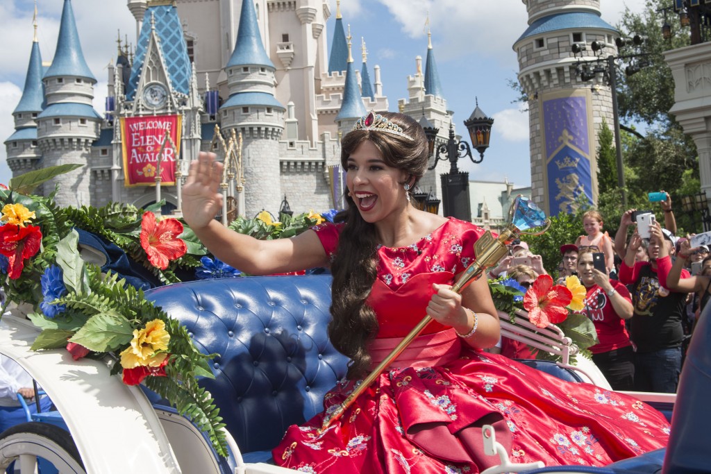 Princess Elena of Avalor, the first Latin-inspired Disney princess, receives a royal welcome on Aug. 11, 2016 during her arrival at Magic Kingdom Park in Lake Buena Vista, Fla. Princess ElenaÕs arrival at Walt Disney World follows the debut of the new Disney Channel animated series, ÒElena of Avalor.Ó The adventurous princess appears daily in ÒThe Royal Welcome of Princess ElenaÓ stage show at Magic Kingdom. (David Roark, photographer)