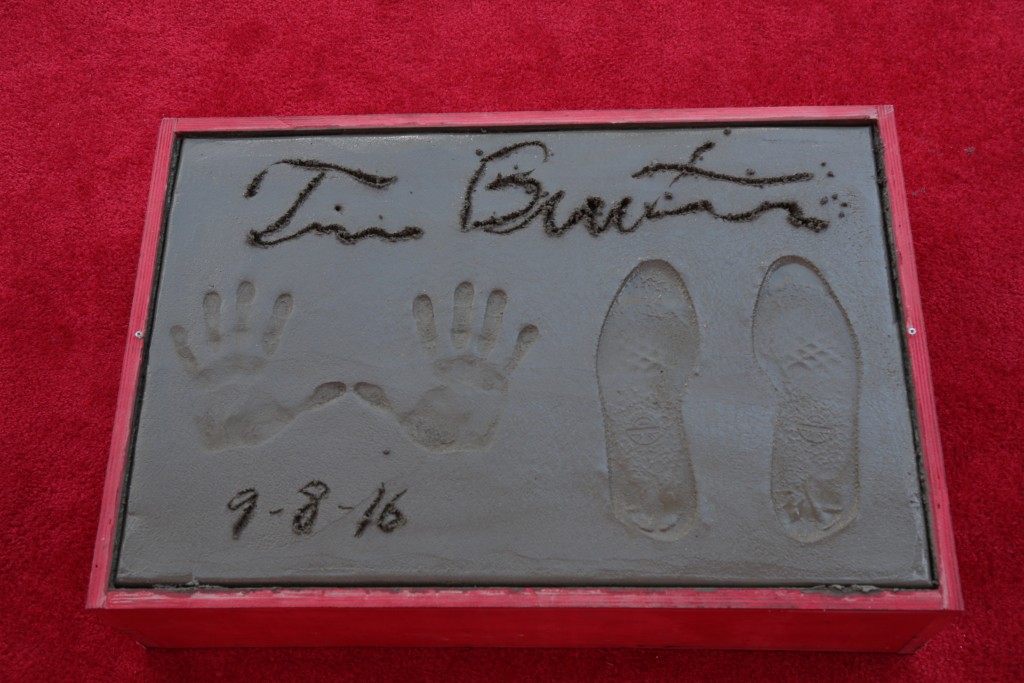 A view of the Tim Burton Hand & Footprint Ceremony presented by 20th Century Fox in celebration of his newest film "Miss Peregrine's Home for Peculiar Children" at the TCL Chinese Theatre in Los Angeles, CA on September 8, 2016.  (Photo: Alex J. Berliner/ABImages)