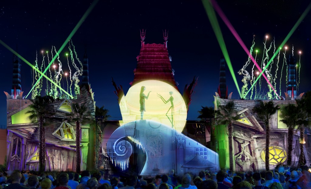 The 2016 holidays season brings a all-new nighttime spectacular to Disney's Hollywood Studios with "Jingle Bell, Jingle BAM!." The facade of the Chinese Theater comes alive with state-of-the-art projections, and guests will experience special effects, fireworks and even snow on, above and around the theater. "Jingle Bell, Jingle BAM!" will run Nov. 14 to Dec. 31, 2016.  (David Roark, photographer)