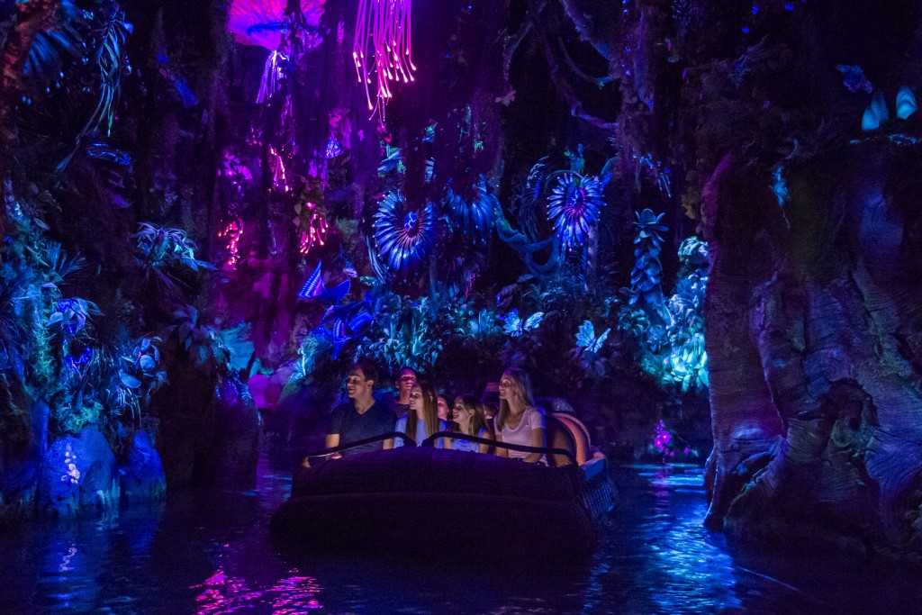 Pandora Ð The World of AVATAR opens May 27, 2017, bringing exciting new experiences to Disney's Animal Kingdom. New attractions include the family-friendly NaÕvi River Journey. The adventure begins as guests sail in reed boats down a mysterious, sacred river hidden within the bioluminescent rainforest. The full beauty of Pandora reveals itself as the boats pass by exotic glowing plants and amazing creatures. The journey culminates in an encounter with a NaÕvi shaman, who has a deep connection to the life force of Pandora and sends positive energy out into the forest through her music. Disney's Animal Kingdom is one of four theme parks at Walt Disney World Resort in Lake Buena Vista, Fla. (Steven Diaz, photographer)