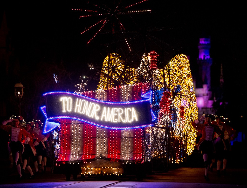 CELEBRATE AMERICA AT THE DISNEYLAND RESORT (June 29, 2017)  From July 1-4, guests will experience patriotic celebrations with friends and family at the Disneyland Resort in Anaheim, Calif. Those experiences make the Happiest Place on Earth an ideal place to spend the Fourth of July weekend, with a special fireworks show,  Disneys Celebrate America!  A Fourth of July Concert in the Sky and Main Street Electrical Parade, which includes the patriotic To Honor America finale.  (Scott Brinegar/Disneyland)