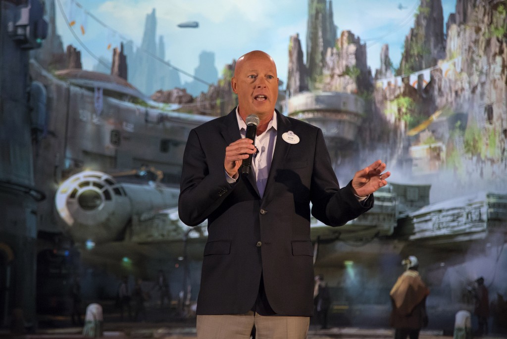 BOB CHAPEK UNVEILS STAR WARS-THEMED LAND MODEL at D23 EXPO -- During a special preview of D23 Expo 2017, Walt Disney Parks and Resorts Chairman Bob Chapek welcomed invited guests as he unveiled a first look at the epic, fully detailed model of the Star Wars-themed lands under development at Disneyland park in Anaheim, Calif. and DisneyÕs Hollywood Studios in Orlando, Fla. This stunning exhibition remains on display in Walt Disney Parks and ResortsÕ 'A Galaxy of Stories' pavilion throughout D23 Expo at the AnaheimÊConvention Center. (Joshua Sudock/Disney Parks)