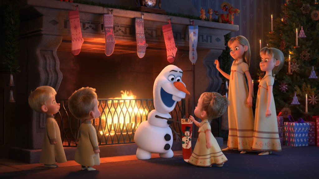 SO THIS IS WHAT HEAT FEELS LIKE -- In Walt Disney Animation Studios’ 21-minute featurette “Olaf’s Frozen Adventure,” Olaf’s merry mission to find the best holiday traditions is told in part through the original song “That Time of Year.” Featuring four new original songs written by Elyssa Samsel and Kate Anderson, “Olaf’s Frozen Adventure” opens in front of Disney•Pixar’s original feature “Coco” in U.S. theaters on Nov. 22, 2017. ©2017 Disney. All Rights Reserved.