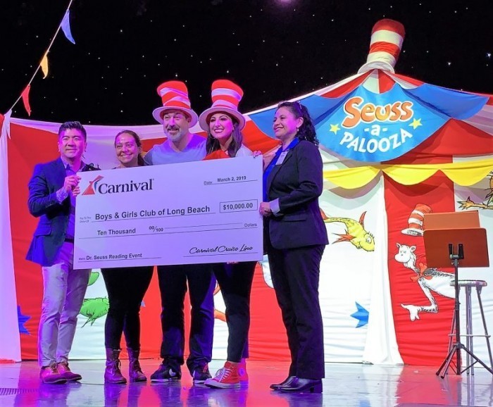 Kids Enjoy a Day of Fun Aboard Long Beach’s Largest Ship,   Carnival  to Donate $10,000 to the Organization in Honor of Legendary Author’s Birthday