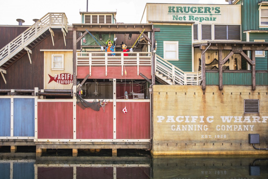 'A Touch of Disney' at Disney California Adventure Park - Goofy and Max Fishing in Pacific Wharf